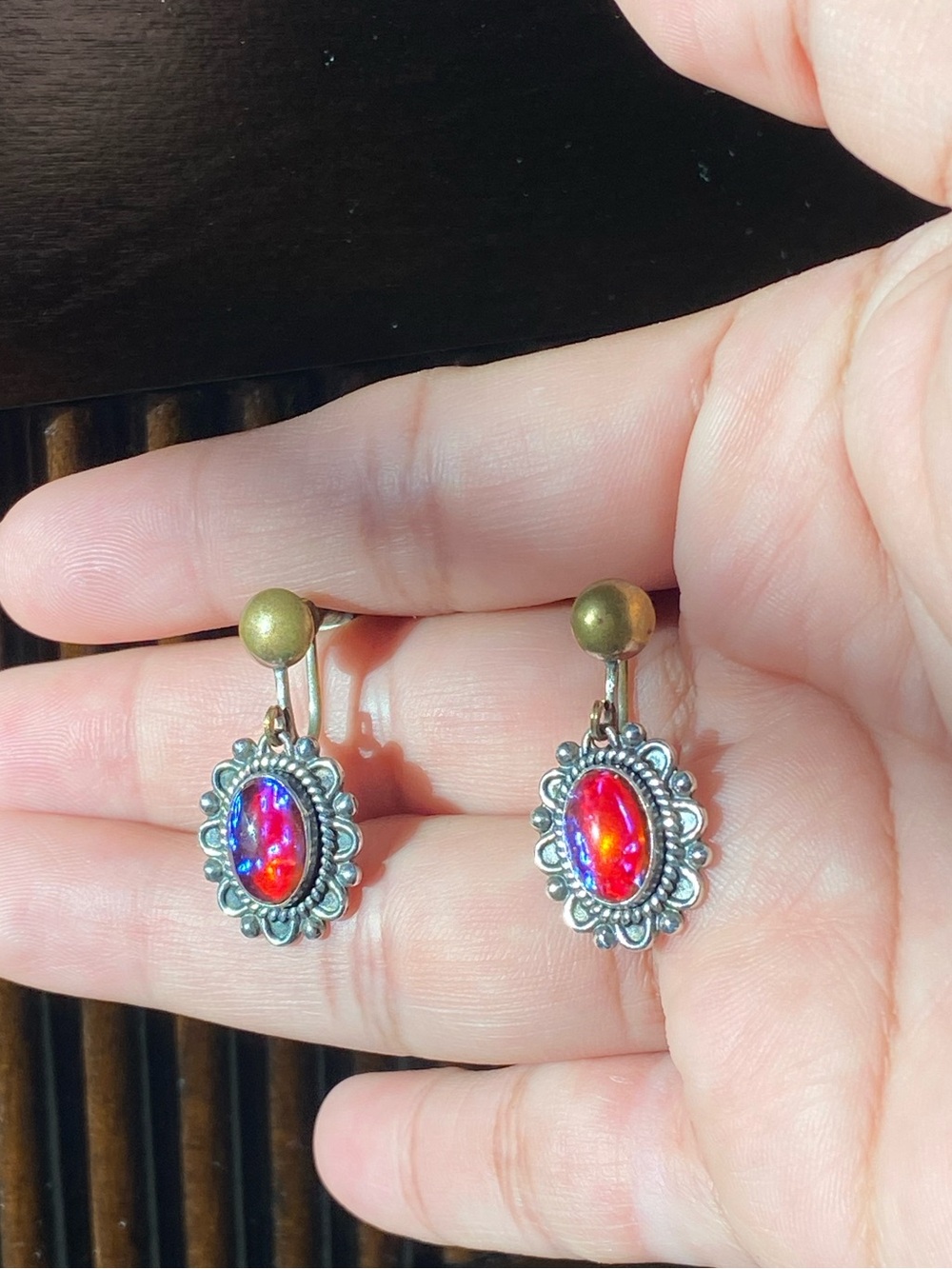 Vintage Sterling Silver Screw Back – Mid-Century Earrings